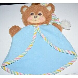 Vtg 1985 Fisher Price Teddy Beddy Bear Sleepytime Lovey Blanket Morgan flaws
